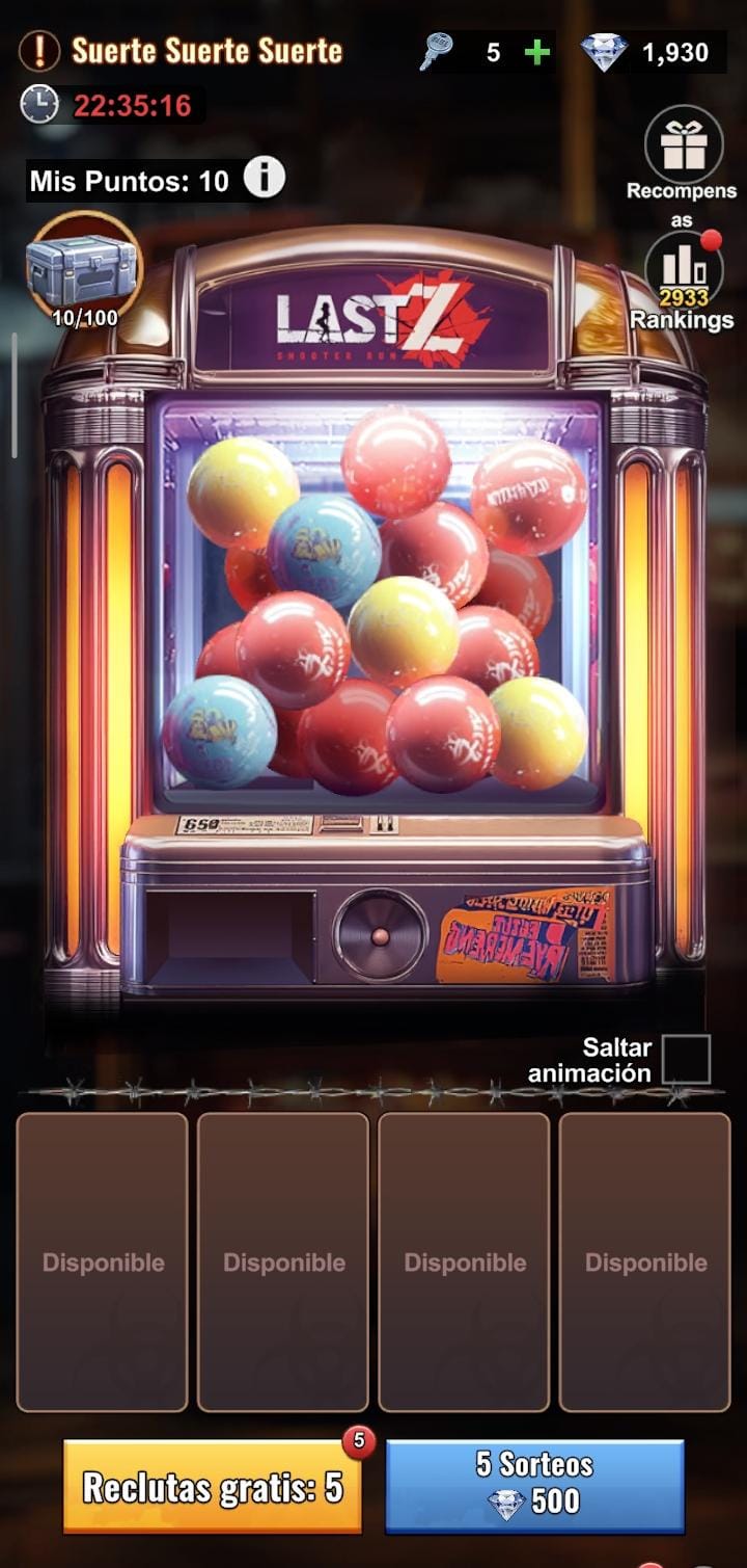 Suerte Suerte Suerte interfaz